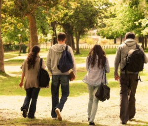 students on campus